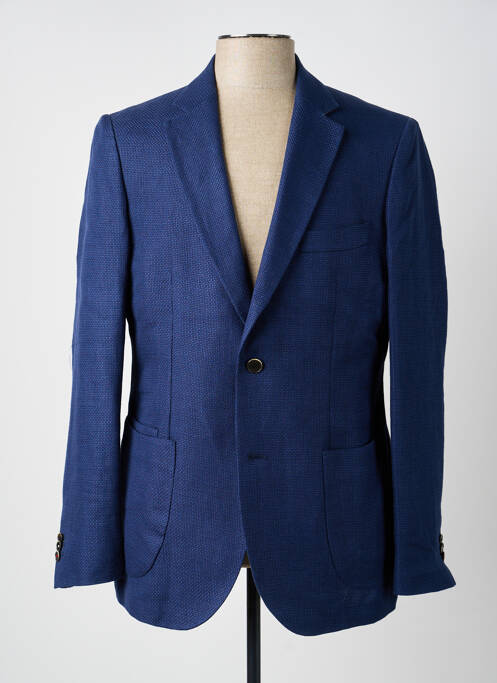 Blazer tissage chiné bleu CARNET DE VOL homme