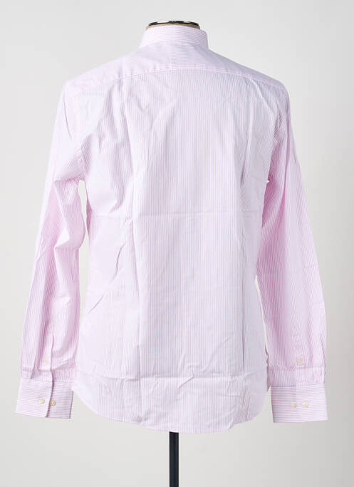 Chemise manches longues imprimé rayures rose CARNET DE VOL homme