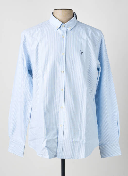 Chemise manches longues imprimé rayures bleu CARNET DE VOL homme