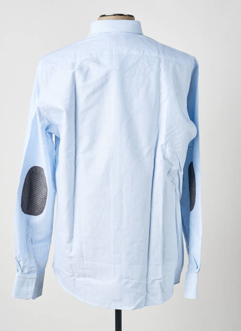 Chemise manches longues imprimé rayures bleu CARNET DE VOL homme