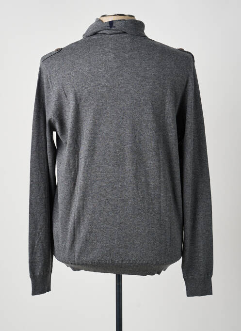 Pull col roulé stretch manches longues gris CARNET DE VOL homme