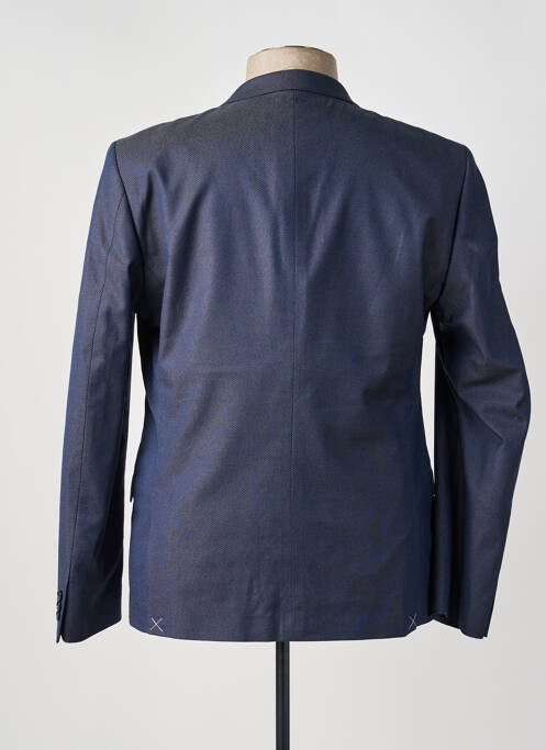 Blazer tissage chiné bleu CARNET DE VOL homme