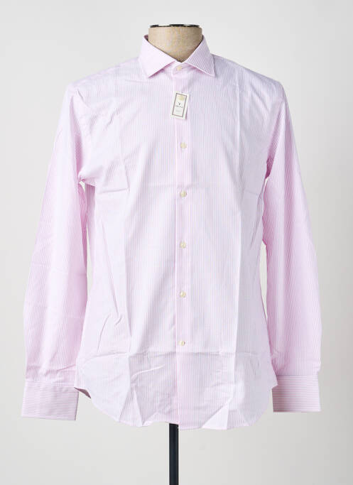 Chemise manches longues rose CARNET DE VOL homme