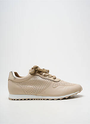 Baskets bout rond talon plat jusqu'à 3cm beige TAMARIS femme