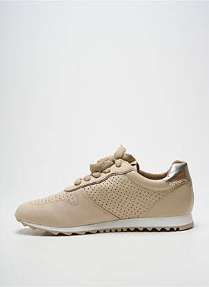 Baskets bout rond talon plat jusqu'à 3cm beige TAMARIS femme