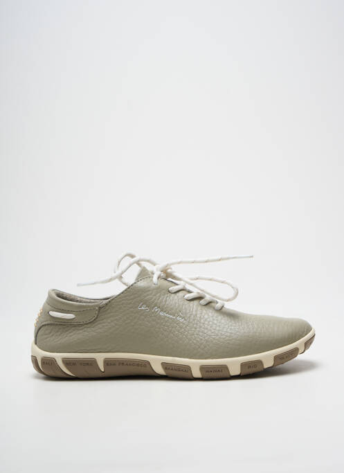 Baskets bout rond talon plat jusqu'à 3cm beige TBS femme