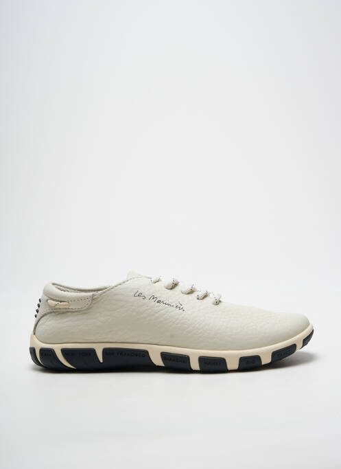 Baskets bout rond talon plat jusqu'à 3cm blanc TBS femme