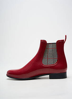 Bottines/boots tissage satiné talon plat jusqu'à 3cm rouge MEDUSA femme