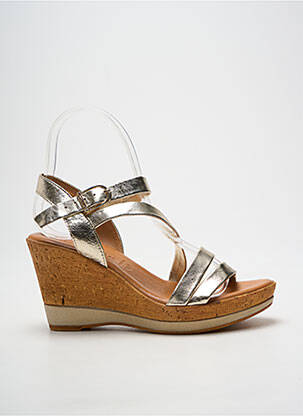 Sandales/nu pieds tissage satiné talon de 7 à 9cm or TAMARIS femme