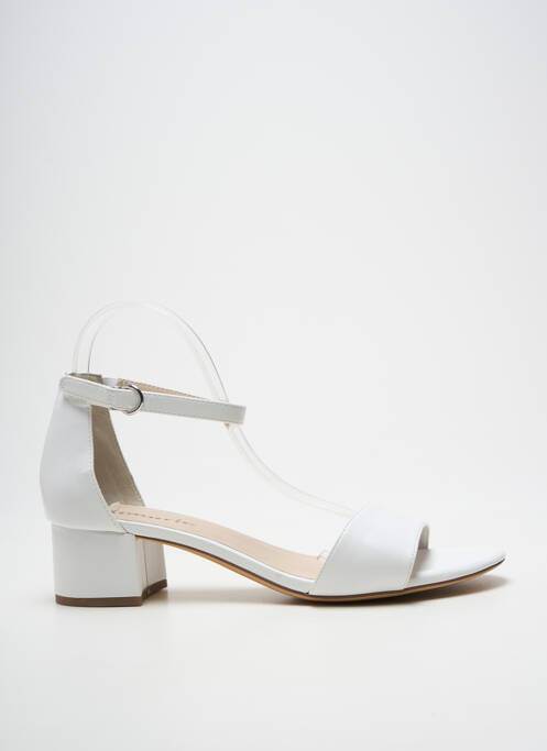 Sandales/nu pieds tissage satiné talon de 4 à 6cm blanc TAMARIS femme