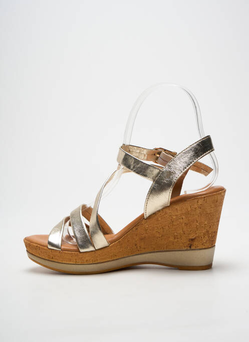 Sandales/nu pieds tissage satiné talon de 7 à 9cm or TAMARIS femme