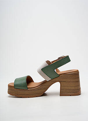 Sandales/nu pieds semi compensé talon de 7 à 9cm vert PAULA URBAN femme
