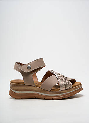 Sandales/nu pieds tissage satiné talon de 4 à 6cm beige PAULA URBAN femme