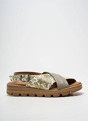 Sandales/nu pieds tissage satiné talon plat jusqu'à 3cm vert PAULA URBAN femme