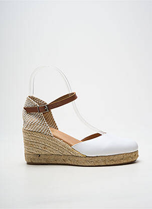 Espadrilles bout rond talon de 7 à 9cm blanc PINAZ femme