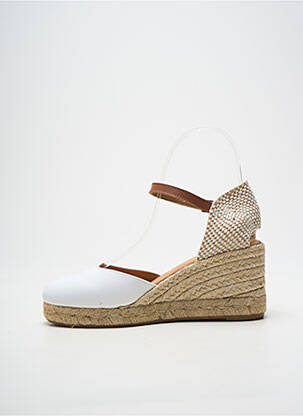 Espadrilles bout rond talon de 7 à 9cm blanc PINAZ femme