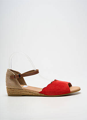 Espadrilles fermeture bride(s) talon plat jusqu'à 3cm rouge PINAZ femme