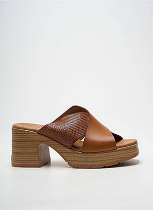 Mules/sabots semi compensé talon de 7 à 9cm marron PAULA URBAN femme