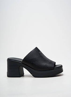 Mules/sabots semi compensé talon de 7 à 9cm noir PAULA URBAN femme