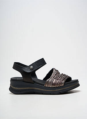 Sandales/nu pieds tissage satiné talon de 4 à 6cm noir PAULA URBAN femme