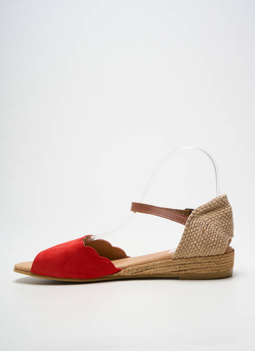Espadrilles fermeture bride(s) talon plat jusqu'à 3cm rouge PINAZ femme