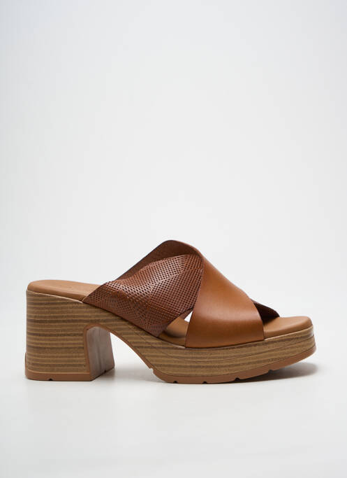 Mules/sabots semi compensé talon de 7 à 9cm marron PAULA URBAN femme