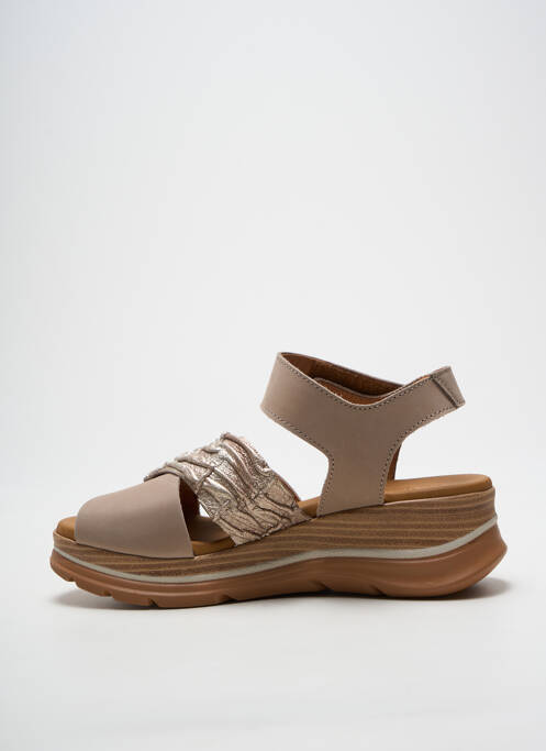 Sandales/nu pieds tissage satiné talon de 4 à 6cm beige PAULA URBAN femme