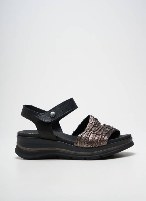 Sandales/nu pieds tissage satiné talon de 4 à 6cm noir PAULA URBAN femme