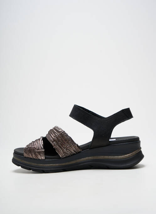 Sandales/nu pieds tissage satiné talon de 4 à 6cm noir PAULA URBAN femme