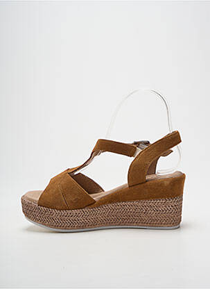 Sandales/nu pieds talon compensé talon de 7 à 9cm marron GEO-REINO femme