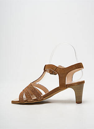 Sandales/nu pieds tissage satiné talon de 4 à 6cm marron GEO-REINO femme