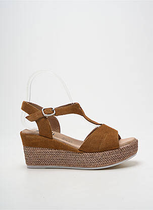 Sandales/nu pieds talon compensé talon de 7 à 9cm marron GEO-REINO femme