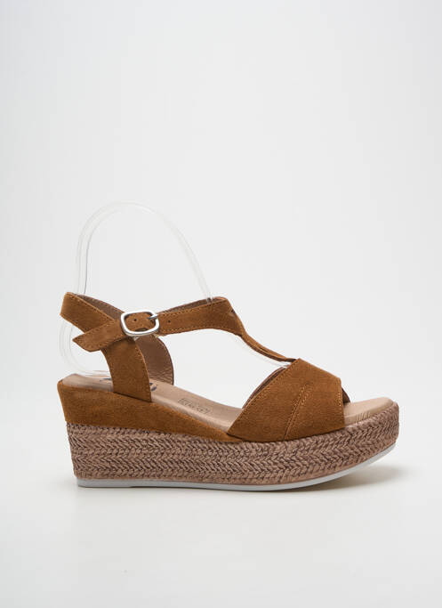 Sandales/nu pieds talon compensé talon de 7 à 9cm marron GEO-REINO femme