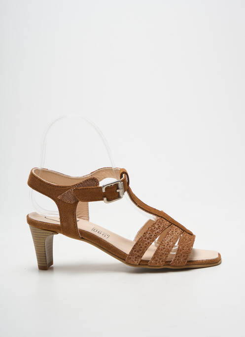 Sandales/nu pieds tissage satiné talon de 4 à 6cm marron GEO-REINO femme