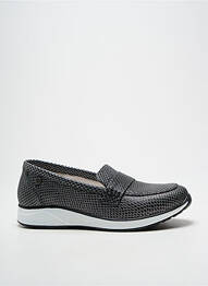 Mocassins tissage satiné talon plat jusqu'à 3cm argent INEA femme