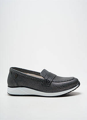Mocassins tissage satiné talon plat jusqu'à 3cm argent INEA femme
