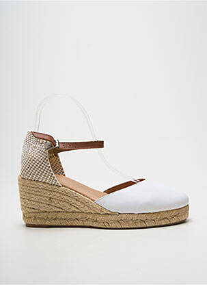 Espadrilles bout rond talon de 7 à 9cm blanc PINAZ femme