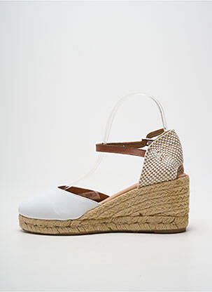 Espadrilles bout rond talon de 7 à 9cm blanc PINAZ femme