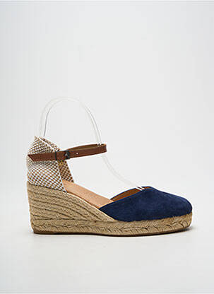 Espadrilles fermeture bride(s) talon de 7 à 9cm bleu PINAZ femme