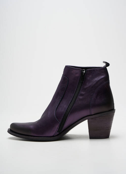 Bottines/boots tissage satiné talon de 4 à 6cm violet REDSKINS femme