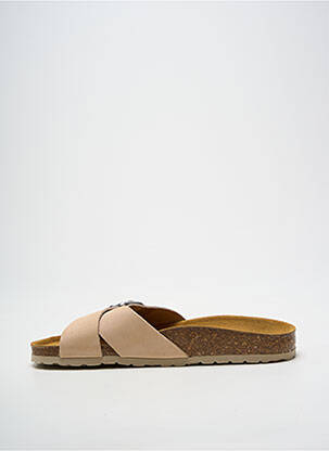 Mules/sabots voute plantaire talon plat jusqu'à 3cm beige SANTAFE femme