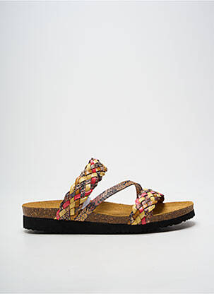 Mules/sabots bout ouvert talon plat jusqu'à 3cm jaune SANTAFE femme