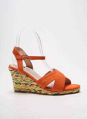 Sandales/nu pieds talon compensé talon de 7 à 9cm orange ELUE PAR NOUS femme