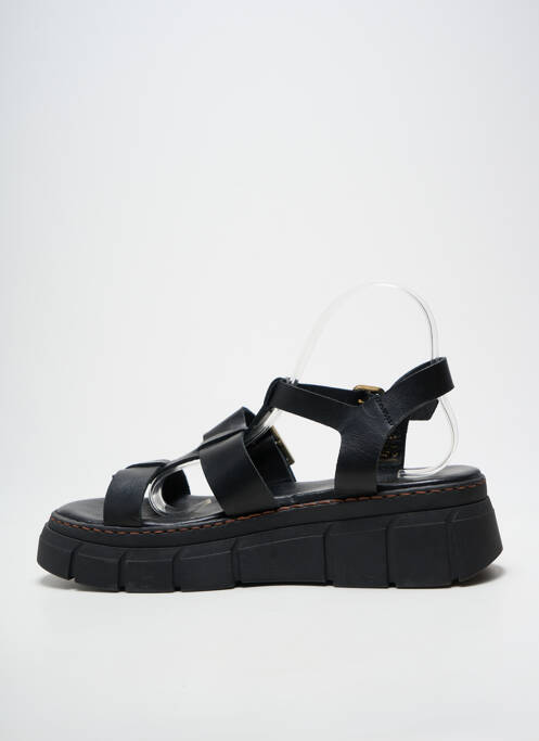 Sandales/nu pieds matière lisse talon de 4 à 6cm noir GOODSTEP femme