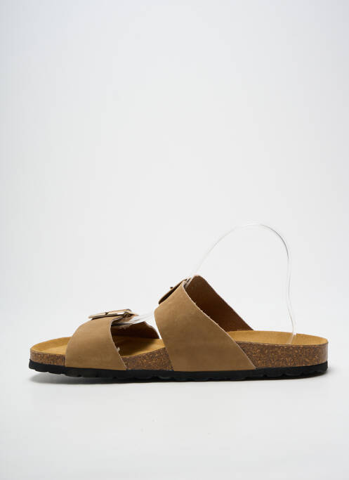 Mules/sabots voute plantaire talon plat jusqu'à 3cm marron SANTAFE femme