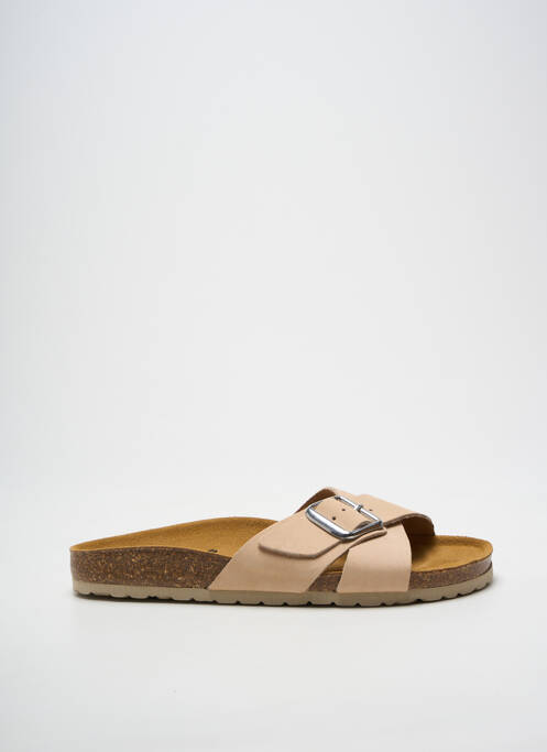 Mules/sabots voute plantaire talon plat jusqu'à 3cm beige SANTAFE femme