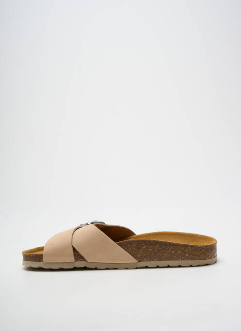 Mules/sabots voute plantaire talon plat jusqu'à 3cm beige SANTAFE femme