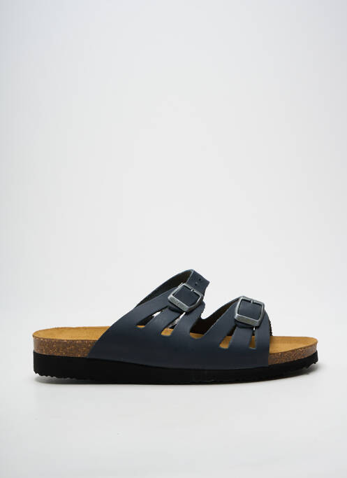 Mules/sabots bout ouvert talon plat jusqu'à 3cm bleu SANTAFE femme