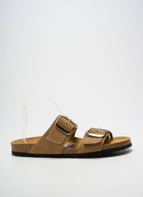 Mules/sabots voute plantaire talon plat jusqu'à 3cm marron SANTAFE femme