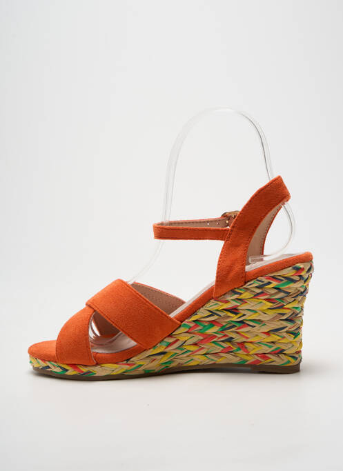 Sandales/nu pieds talon compensé talon de 7 à 9cm orange ELUE PAR NOUS femme
